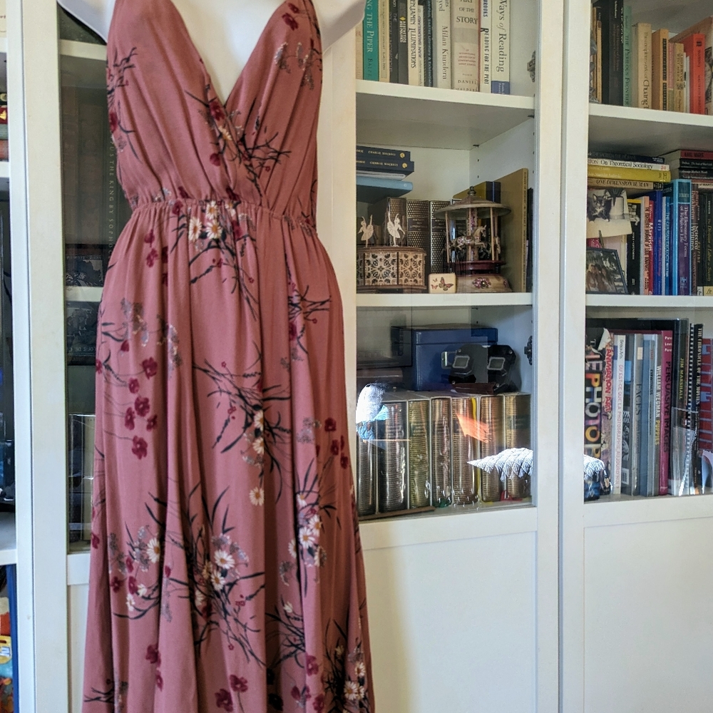 Reformation rose floral cross-back dress -- size S